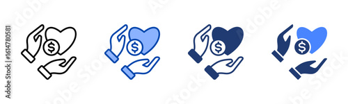 Generosity icon set multiple style collection