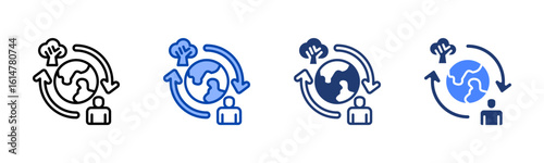 Conservation icon set multiple style collection