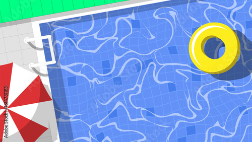 top view of summer swimming pool background