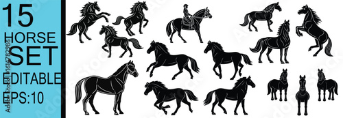 horse silhouettes collection