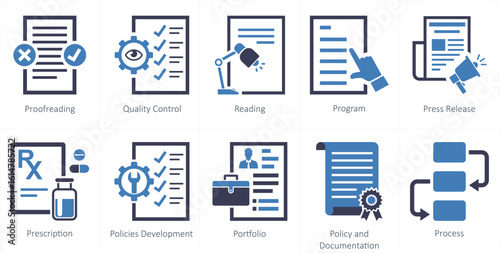 A set of 10 mix icons as proofreading, quality control, reading
