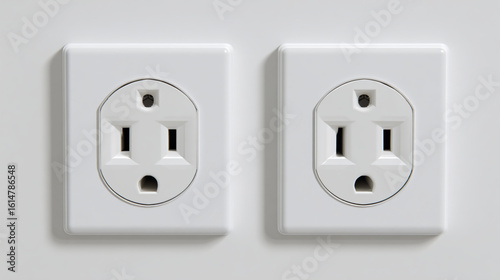 Two white electrical outlets mounted on a clean white wall, designed for standard North American plugs.