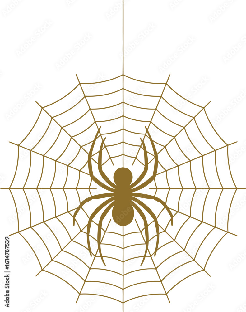 Fototapeta premium Vector Spider on Web: Halloween and Nature Graphic Element for Design.