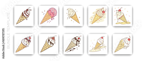 Ice cream cone illustration vector