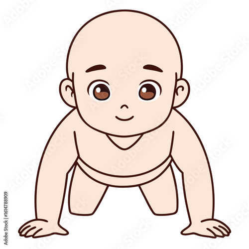 Crawling Baby Illustration on White Background A Vector Graphic for Children's Content