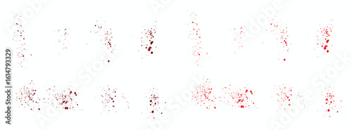 Realistic blood set of paint splatter bleeding background