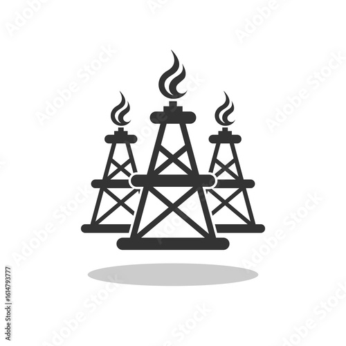 Oil derrick icon with shadow