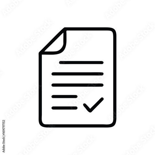 Document Check Icon Vector Illustration Depicting Verification and Confirmation Process