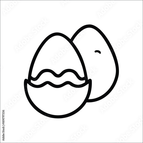 Cracked Egg Illustration: Broken Shell Icon for Cooking, Food Preparation, and Recipes