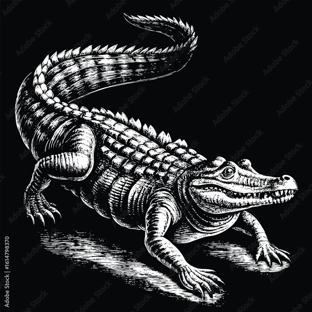 Naklejka premium crocodile full body vector art design