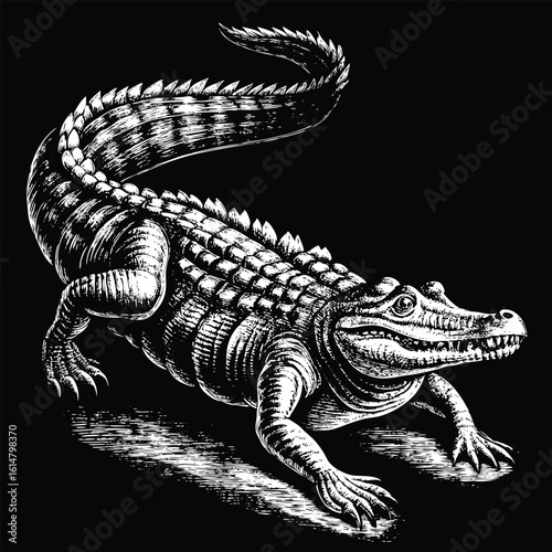 crocodile full body vector art design