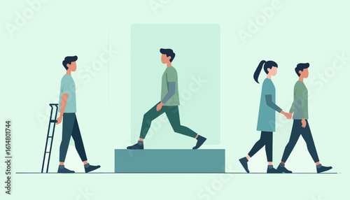 Patient rehabilitation and recovery process.