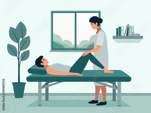 Patient undergoing physical therapy treatment