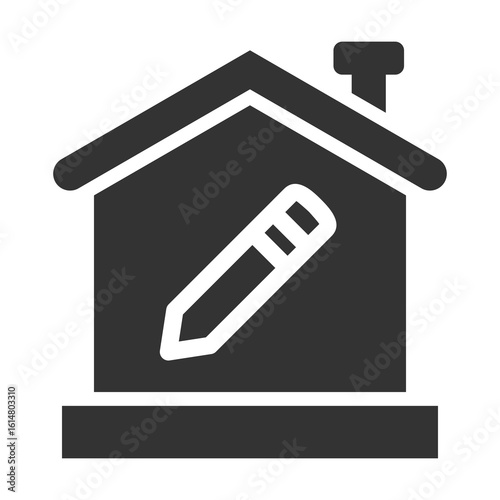 House Design Icon Glyph Style. Vector Illustration Design