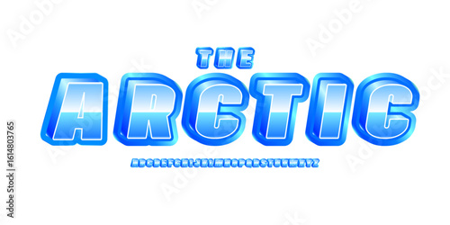 Frozen icy cube alphabet, 3D cartoon letters, bold blue crystal font for winter logo, kids headline, frosty snow typographic design, cold aqua typography, fun arctic style. Vector typeset.