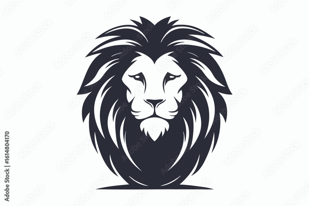 Obraz premium mascot style lion head black and white vector