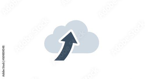 Cloud Upload Icon: A stylized representation of data upload, with a subtle gradient effect, perfectly symbolizing data transfer and storage in the digital realm.
