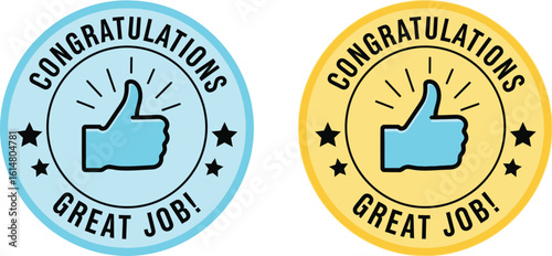 Celebrate success with these amazing "Congratulations Great Job!" badges