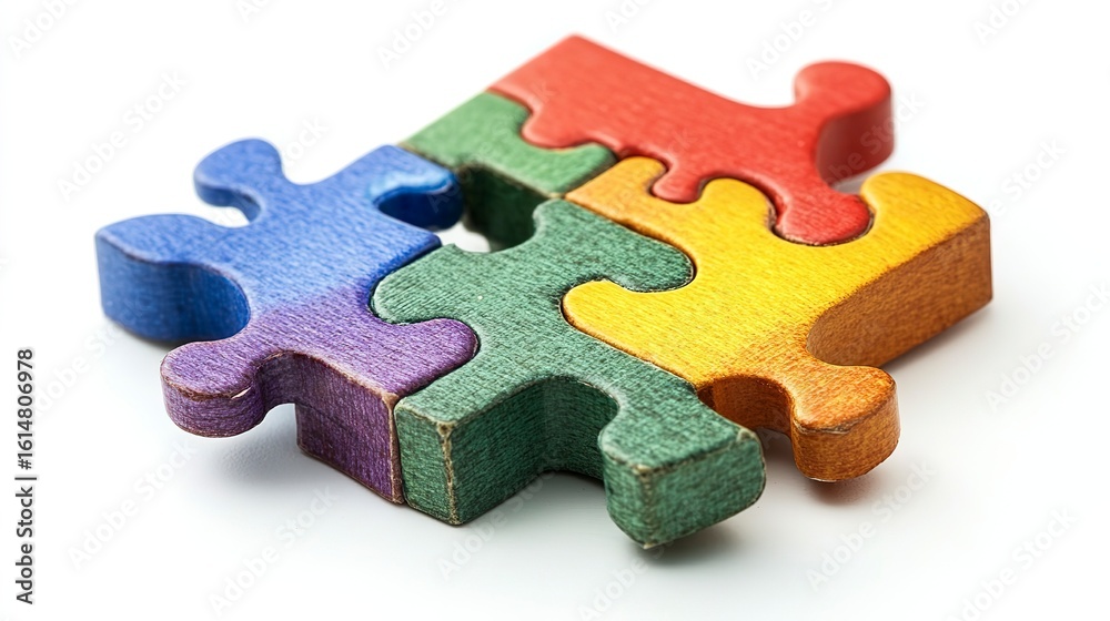 Fototapeta premium Understanding key principles of object-oriented programming through visual representation of puzzle pieces