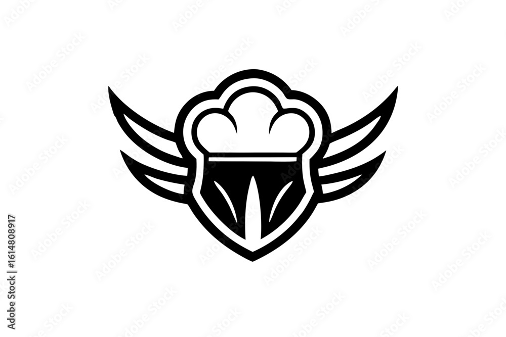 Obraz premium minimalist logo design featuring a stylized chef with wings
