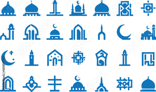 Islamic architecture symbols crescent moon minarets domes mosque