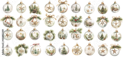 christmas ball watercolor clipart
