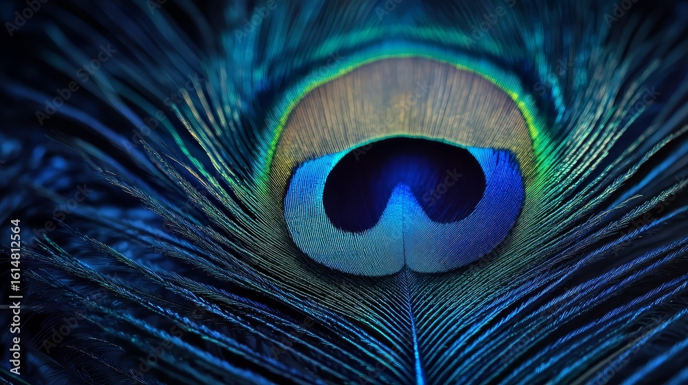 Obraz premium iridescent blue peacock feather
