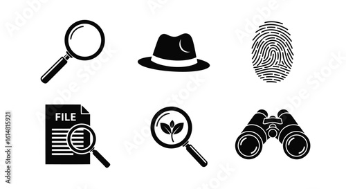 Investigation and Discovery Icon Set research search