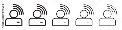 Brand awareness line icon vector illustration set.Influencer icon symbol pictogram. stroke designs