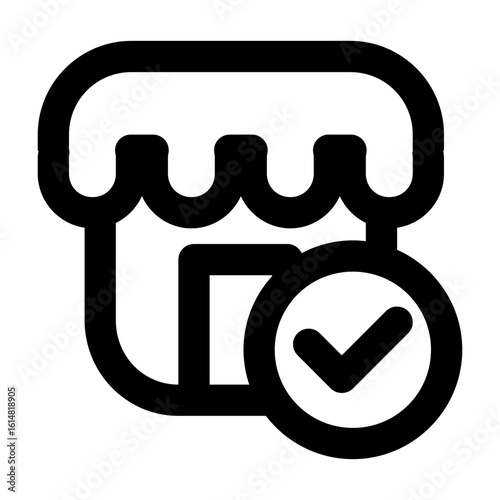Store icon with check - verified or approved seller