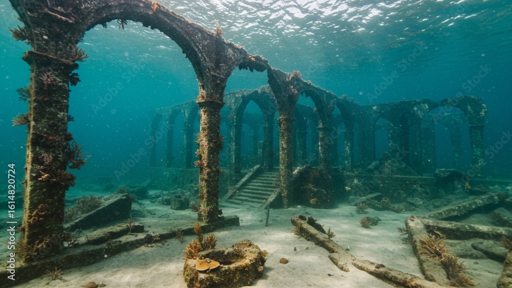 Naklejka premium Under ocean City