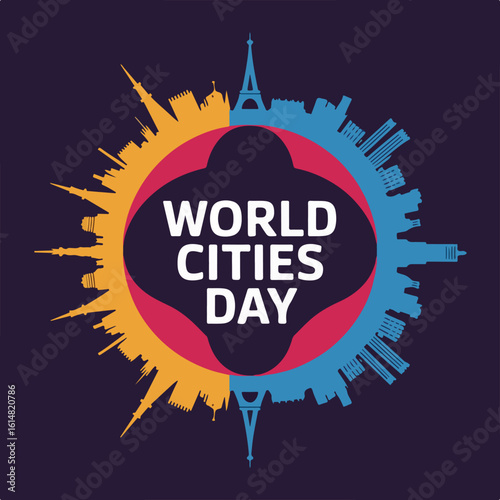 World Cities Day • Urban Sustainability & Global Cityscape Illustration.