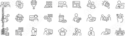 Coworking & Business Team Icons – Office, Collaboration, Meeting, Communication, Discussion, Presentation, Group, Teamwork, Partnership, Colleague, Workplace, Planning, Startup, Workspace, Brainstorm,