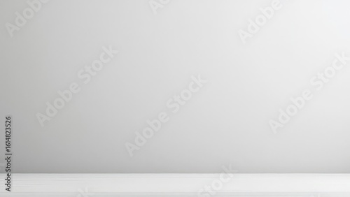 Wallpaper Mural Minimalist White Room With Concrete Floor Seamlessly Blending With Plain Wall Backdrop Torontodigital.ca