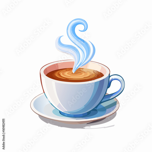 Illustration d'une tasse de café fumante