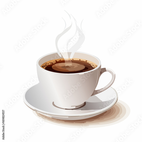 Illustration d'une tasse de café fumante
