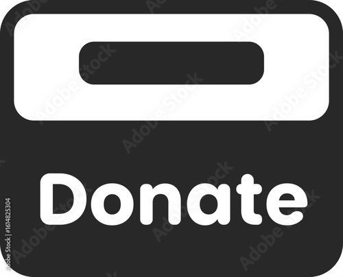 Donate box icon showing act of giving for charity, community help, and volunteer support