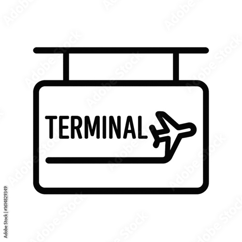 Airport terminal sign service for travel icon transparent background