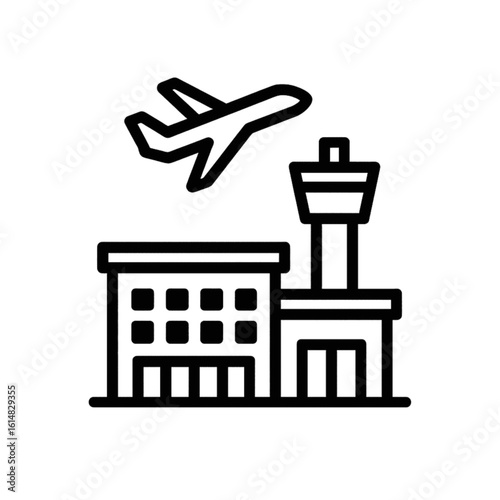 Airport terminal service for travel icon transparent background