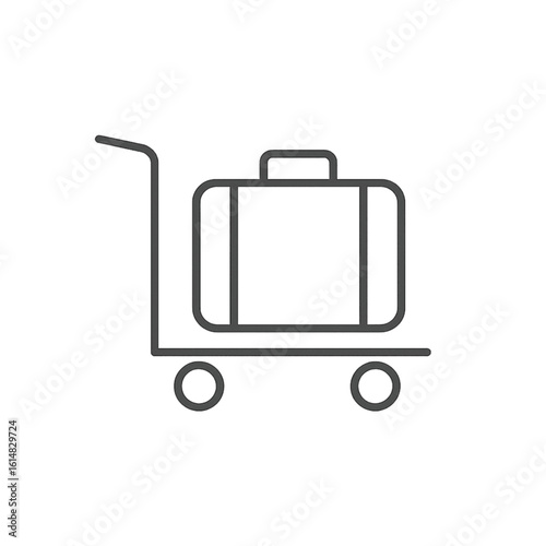 Airport service for traveling luggage trolley icon transparent background