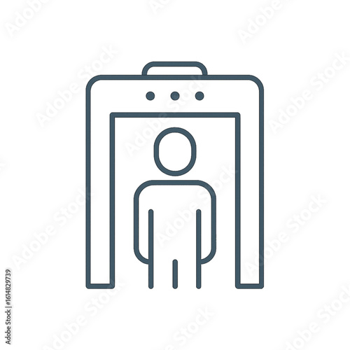 Airport service for traveling metal detector icon transparent background