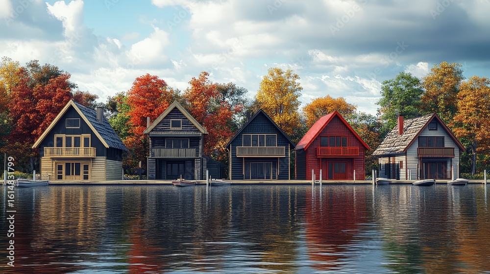 Fototapeta premium ing boat house row