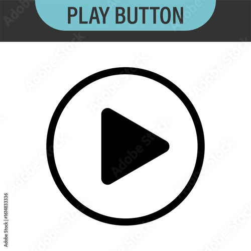 set of play button icons , including outlined and solid style, for media players apps, streaming platforms, and digital interfaces