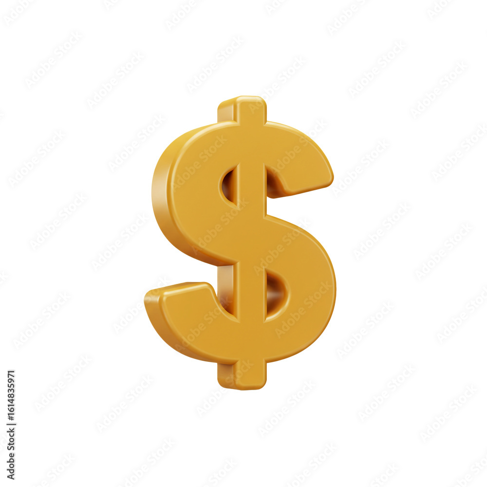 A gleaming golden dollar sign rendered in three dimensions represents wealth prosperity and financial concepts against an undefined space. A gleaming golden dollar sign rendered in three dimensions represents wealth prosperity and financial concepts against an undefined space.