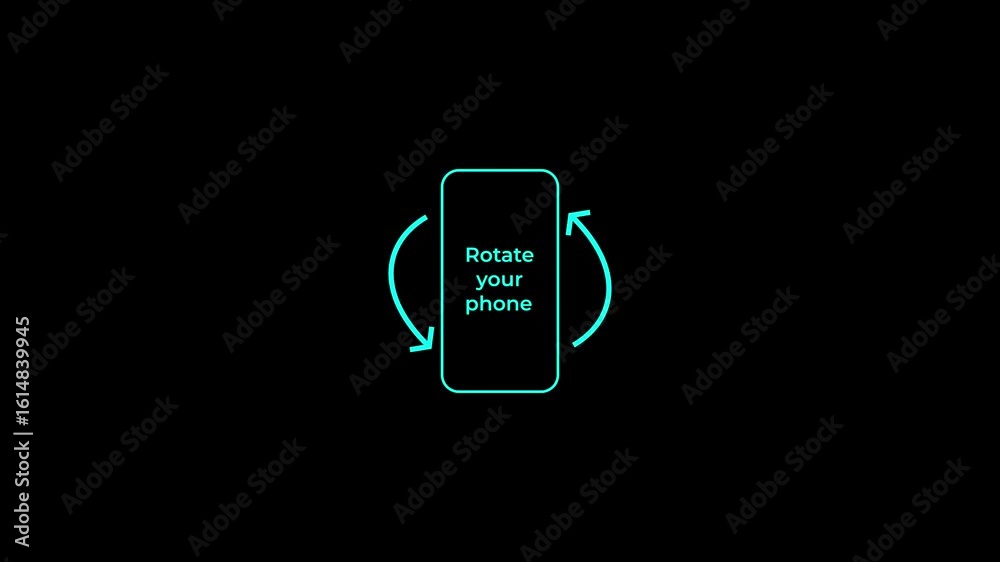 Video footage animation of “Rotate your phone” message in 4K with alpha ...