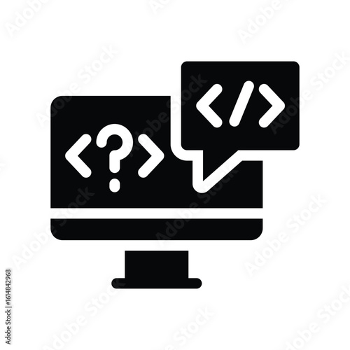 coding language glyph icon illustration vector graphic.eps