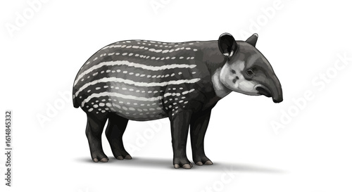 Tapir Animal Illustration Isolated on White Background