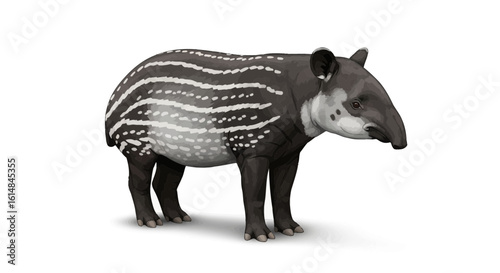 Vector Illustration of a Tapir Isolated on a Clean White Background
