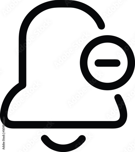 Notification bell icon with minus symbol alert