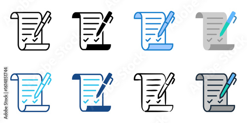 Investment Contract icon set multiple style collection 